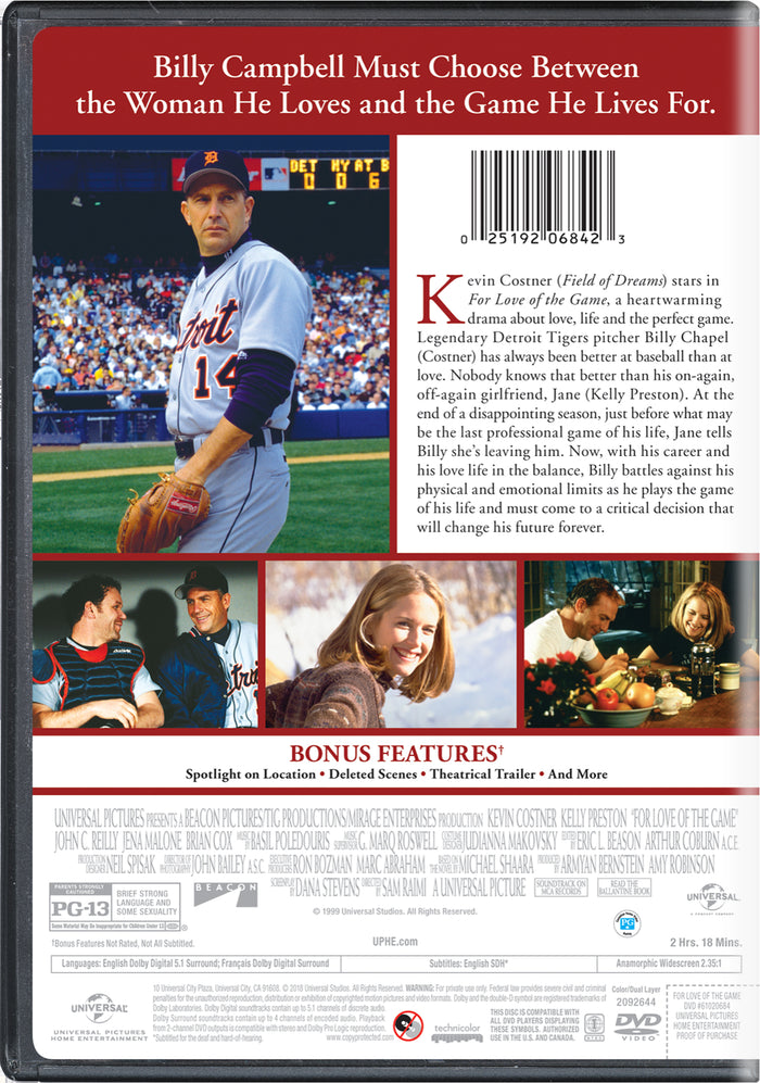 For Love of the Game [DVD]