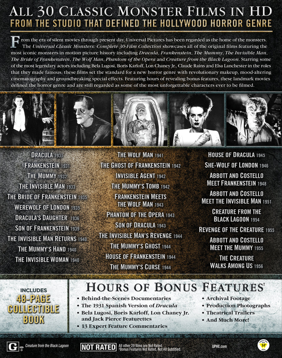 Universal Classic Monsters: Complete 30-Film Collection [DVD]