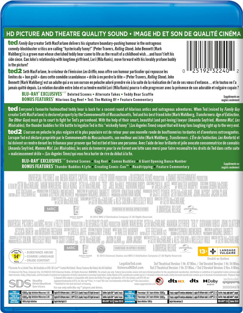 Ted & Ted 2 Unrated Thunder Buddies Collection [Blu-Ray]