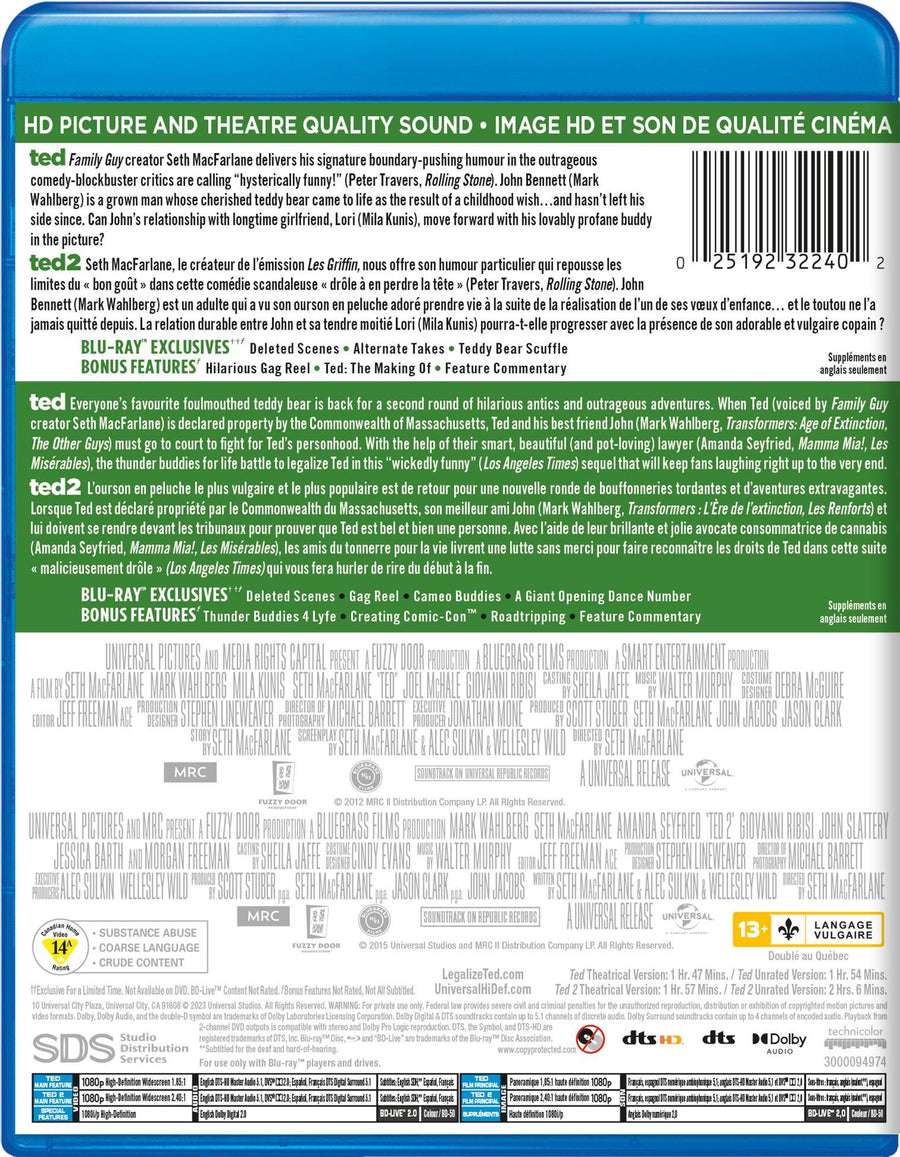 Ted & Ted 2 Unrated Thunder Buddies Collection [Blu-Ray]