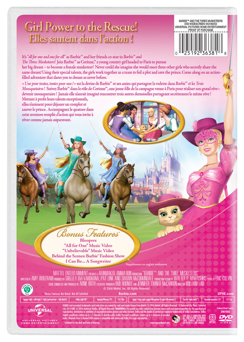 Barbie and The Three Musketeers (New Artwork) [DVD]