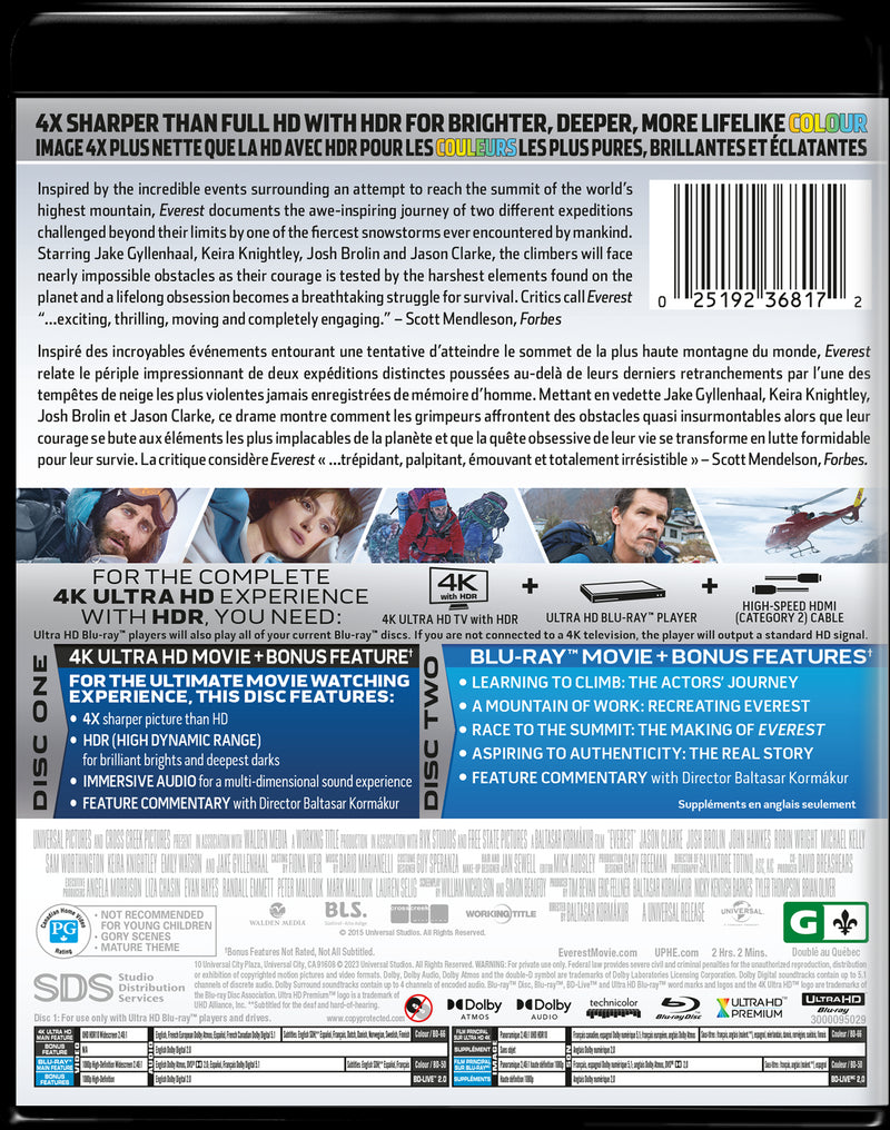 Everest (4K Ultra HD + Blu-ray) [UHD]