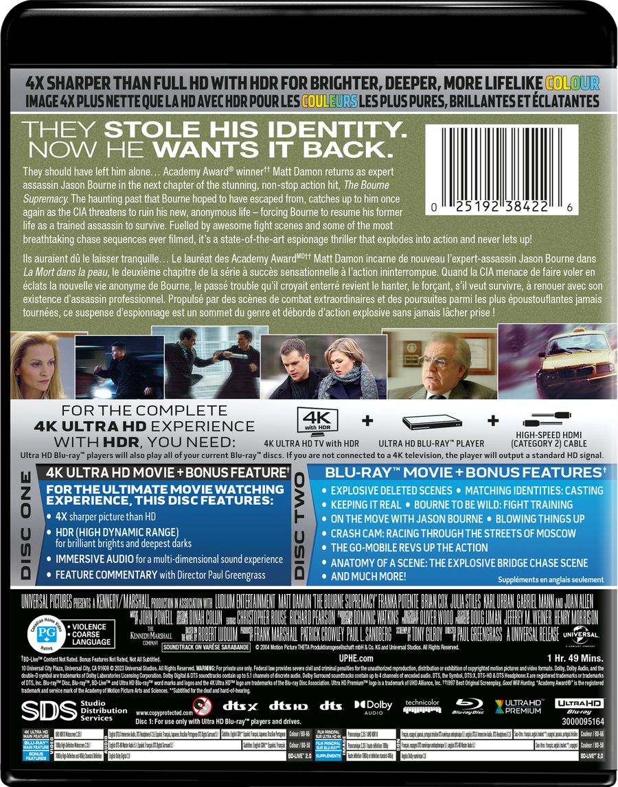 The Bourne Supremacy (4K Ultra HD + Blu-ray) [UHD]