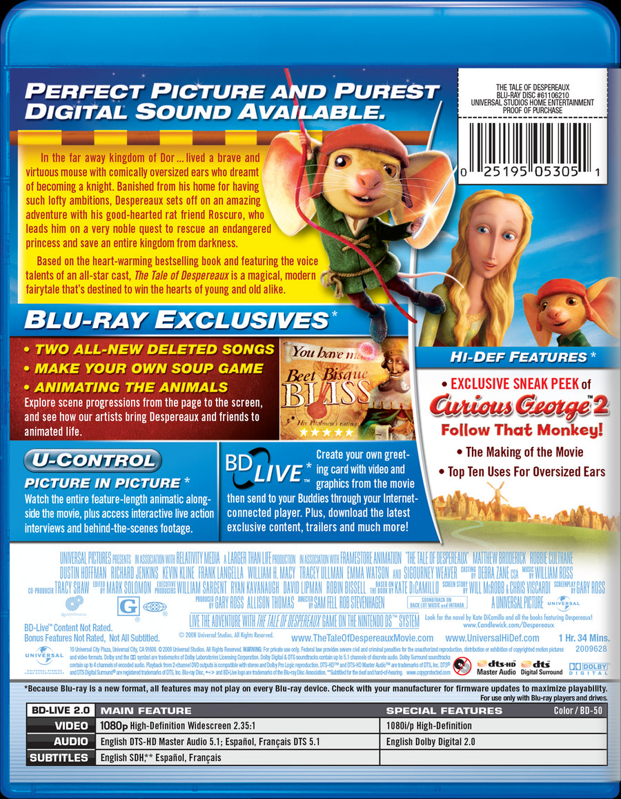 The Tale of Despereaux [DVD]