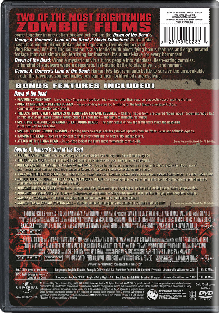 Dawn of the Dead/George A. Romero's Land of the Dead [DVD]