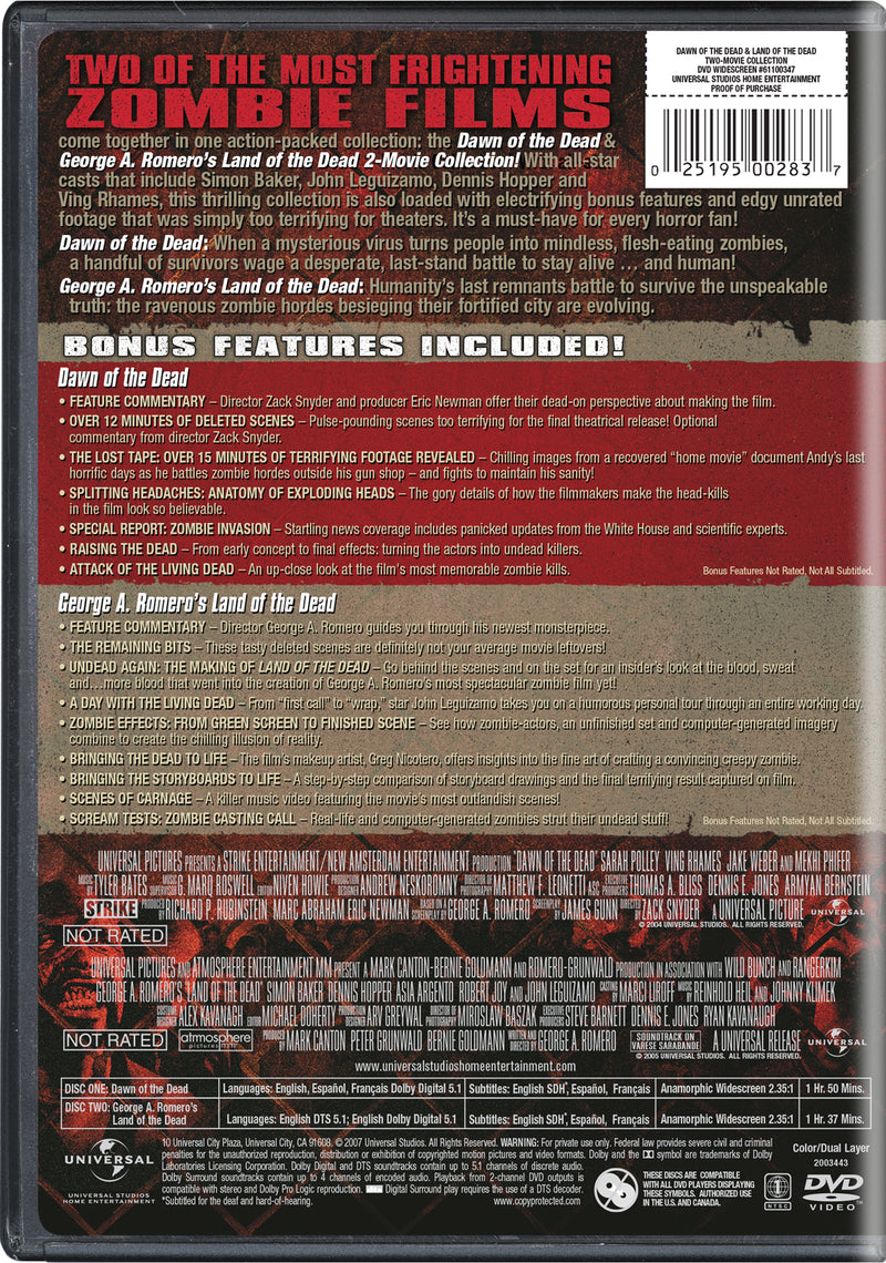 Dawn of the Dead/George A. Romero's Land of the Dead [DVD]