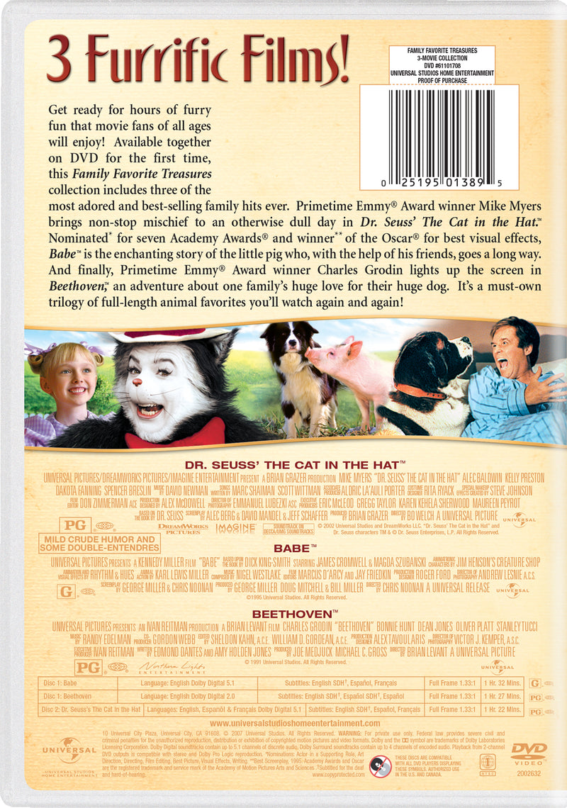 Dr Seuss: The Cat in the Hat/Babe/Beethoven [DVD]