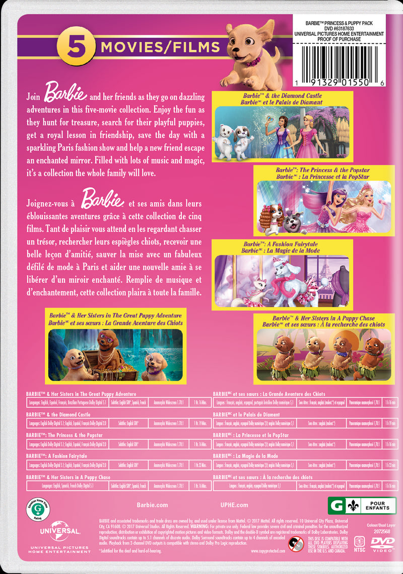 Barbie Princess & Puppy Pack [DVD]
