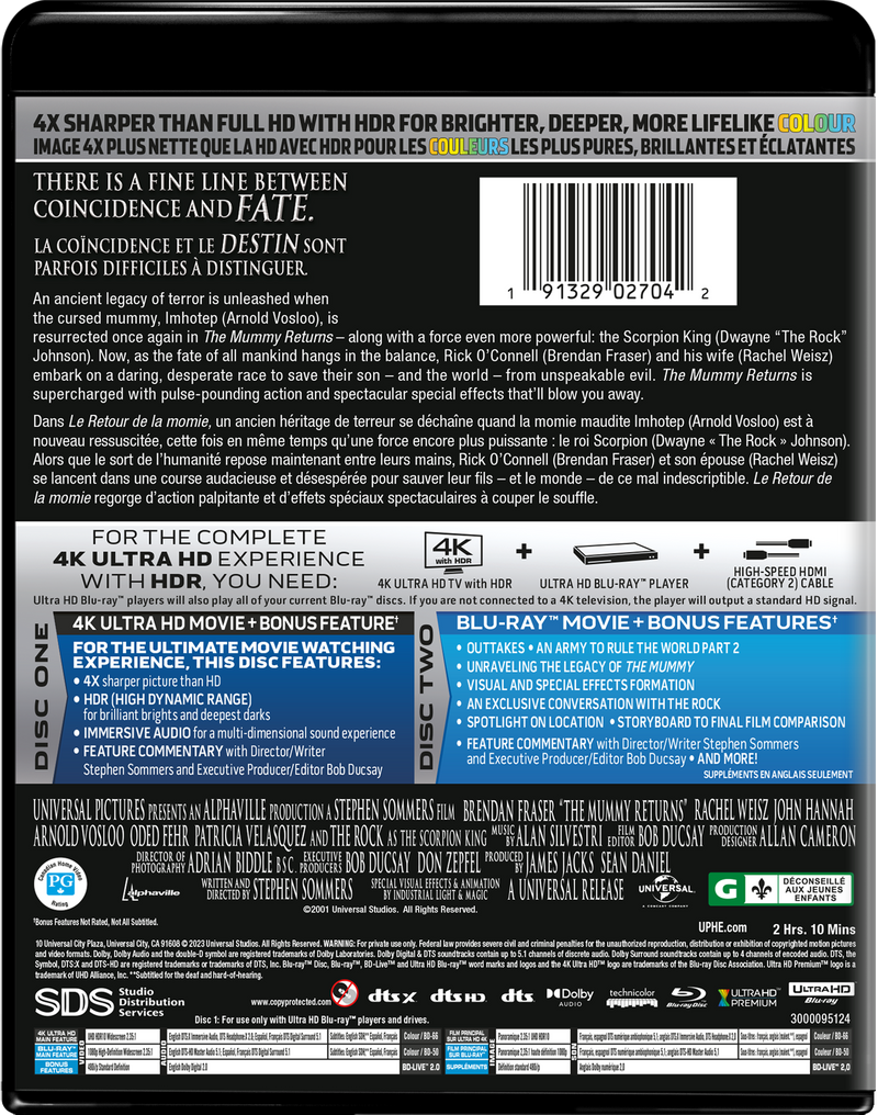 The Mummy Returns (4K Ultra HD + Blu-ray) [UHD]