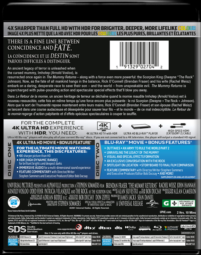 The Mummy Returns (4K Ultra HD + Blu-ray) [UHD]