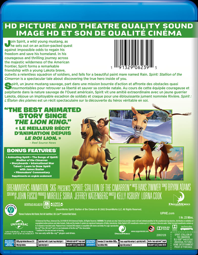 Spirit: Stallion of the Cimarron [Blu-Ray]