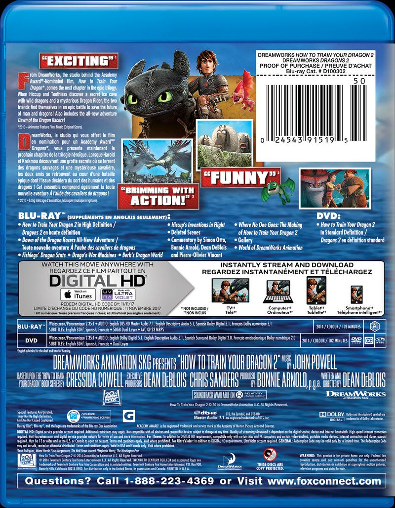 How to Train Your Dragon 2 (4K Ultra HD + Blu-ray) [UHD]