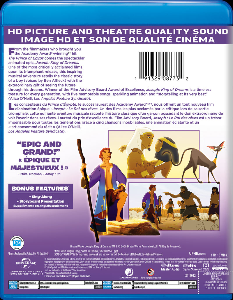 Joseph: King of Dreams [Blu-Ray]
