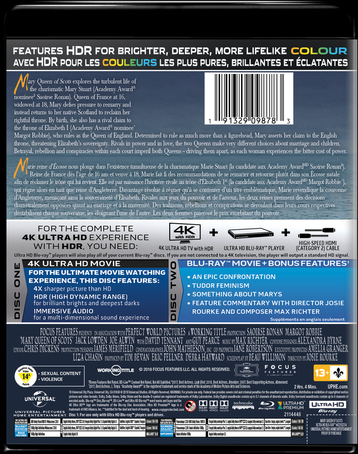Mary Queen of Scots (4K Ultra HD + Blu-ray) [UHD]