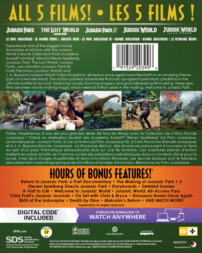 Jurassic World 5-Movie Collection (4K Ultra HD + Blu-ray) [UHD]