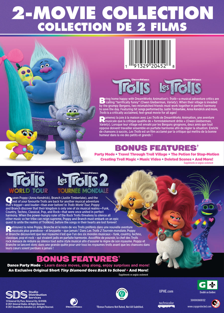 Trolls / Trolls World Tour 2-Movie Collection [DVD]