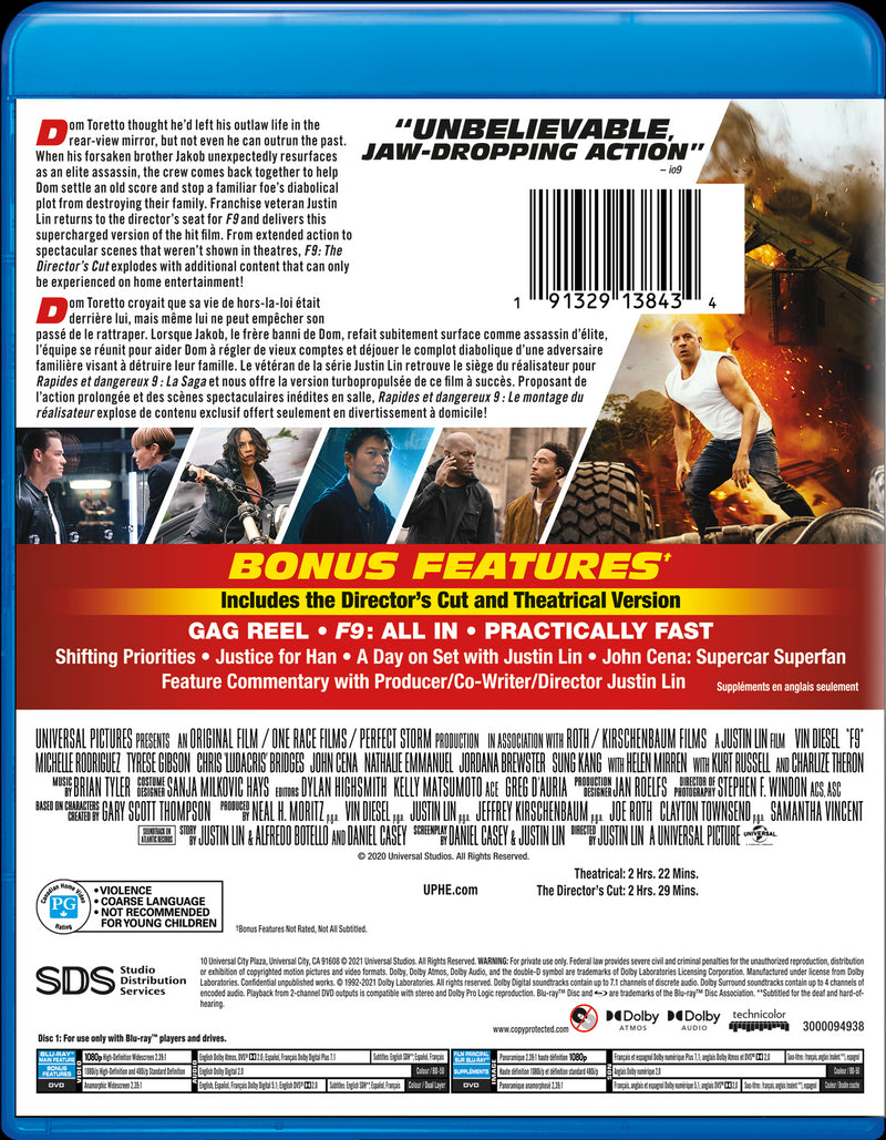 F9: The Fast Saga [DVD]