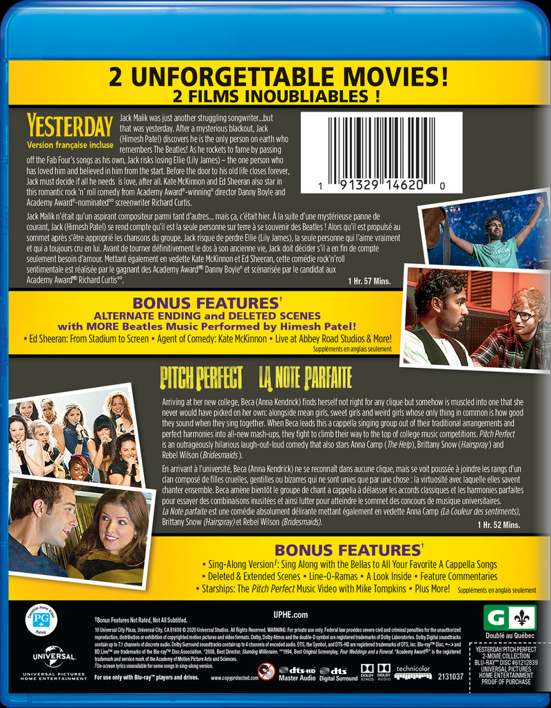 Yesterday / Pitch Perfect Double Feature [Blu-Ray]