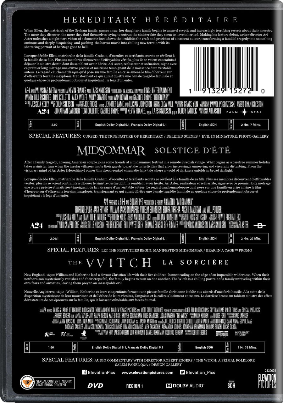 Horror Pack: Hereditary / Midsommar / The Witch [DVD]