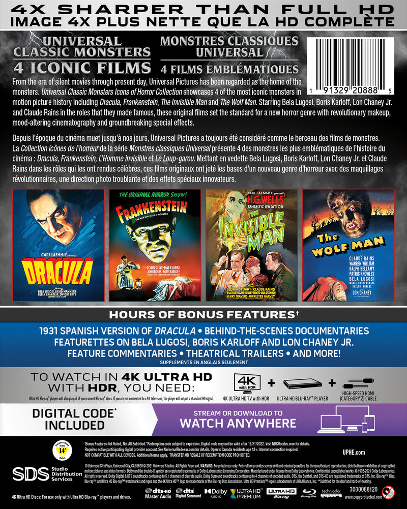 Universal Classic Monsters: Icons of Horror Collection (4K Ultra HD + Blu-ray) [UHD]