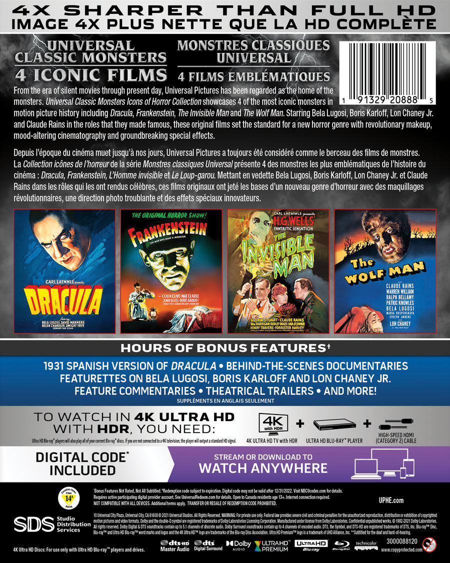 Universal Classic Monsters: Icons of Horror Collection (4K Ultra HD + Blu-ray) [UHD]