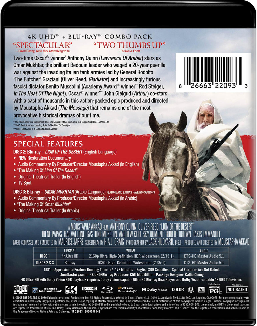 Lion of the Desert - 4K Ultra HD + Blu-ray [UHD]