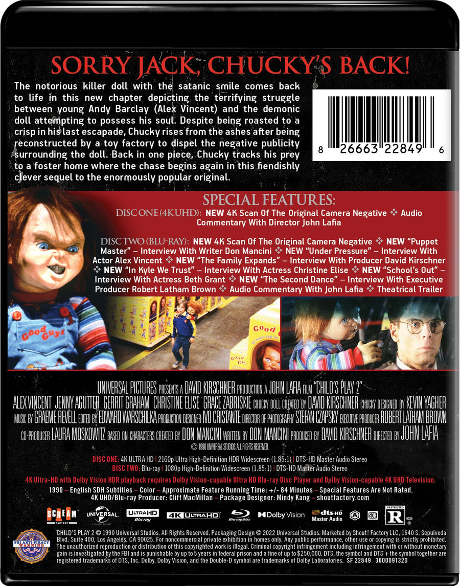 Child's Play 2 - Collector's Edition 4K Ultra HD + Blu-ray [UHD]