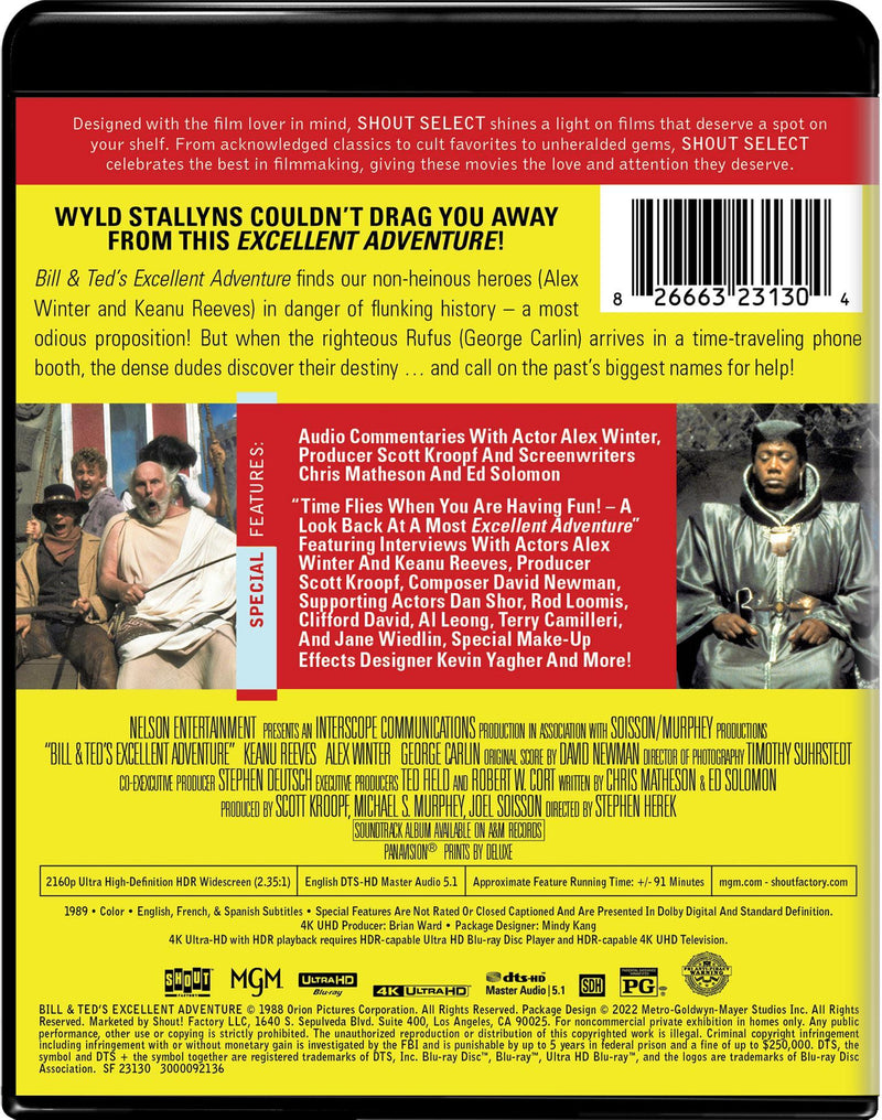 Bill & Ted's Excellent Adventure [4K Ultra HD] [UHD]