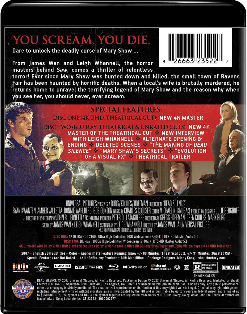 Dead Silence - Collector's Edition 4K Ultra HD + Blu-ray [UHD]