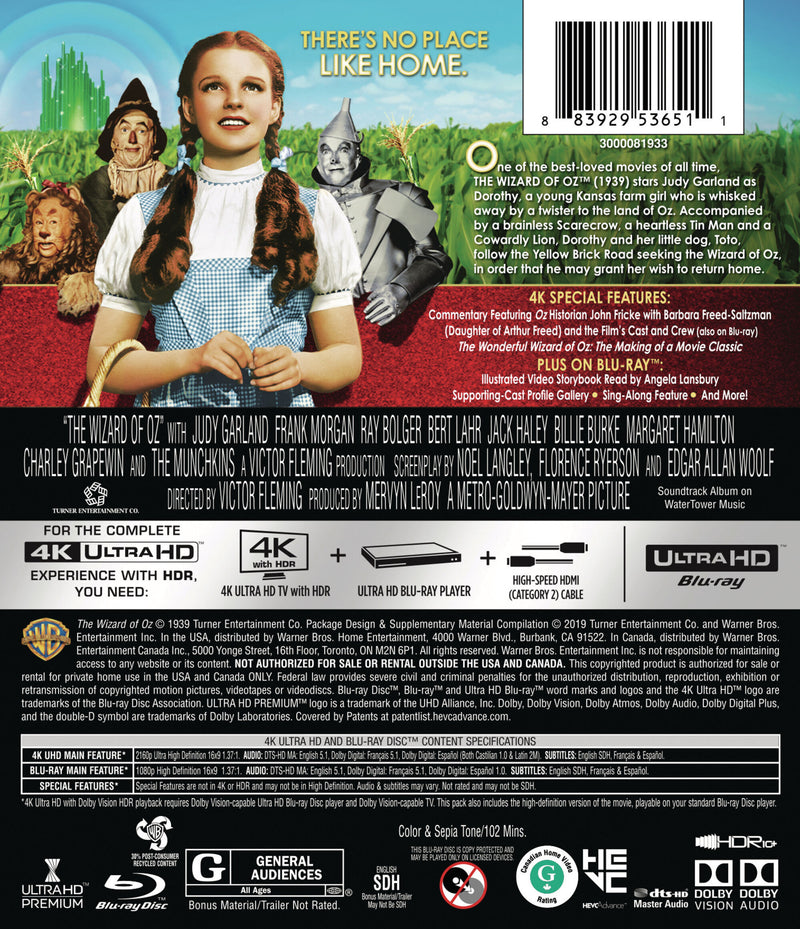 The Wizard of Oz (4K Ultra HD + Blu-ray) [UHD]