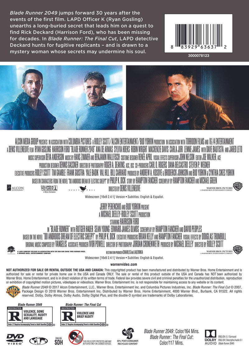 Blade Runner: The Final Cut/Blade Runner 2049 [DVD]
