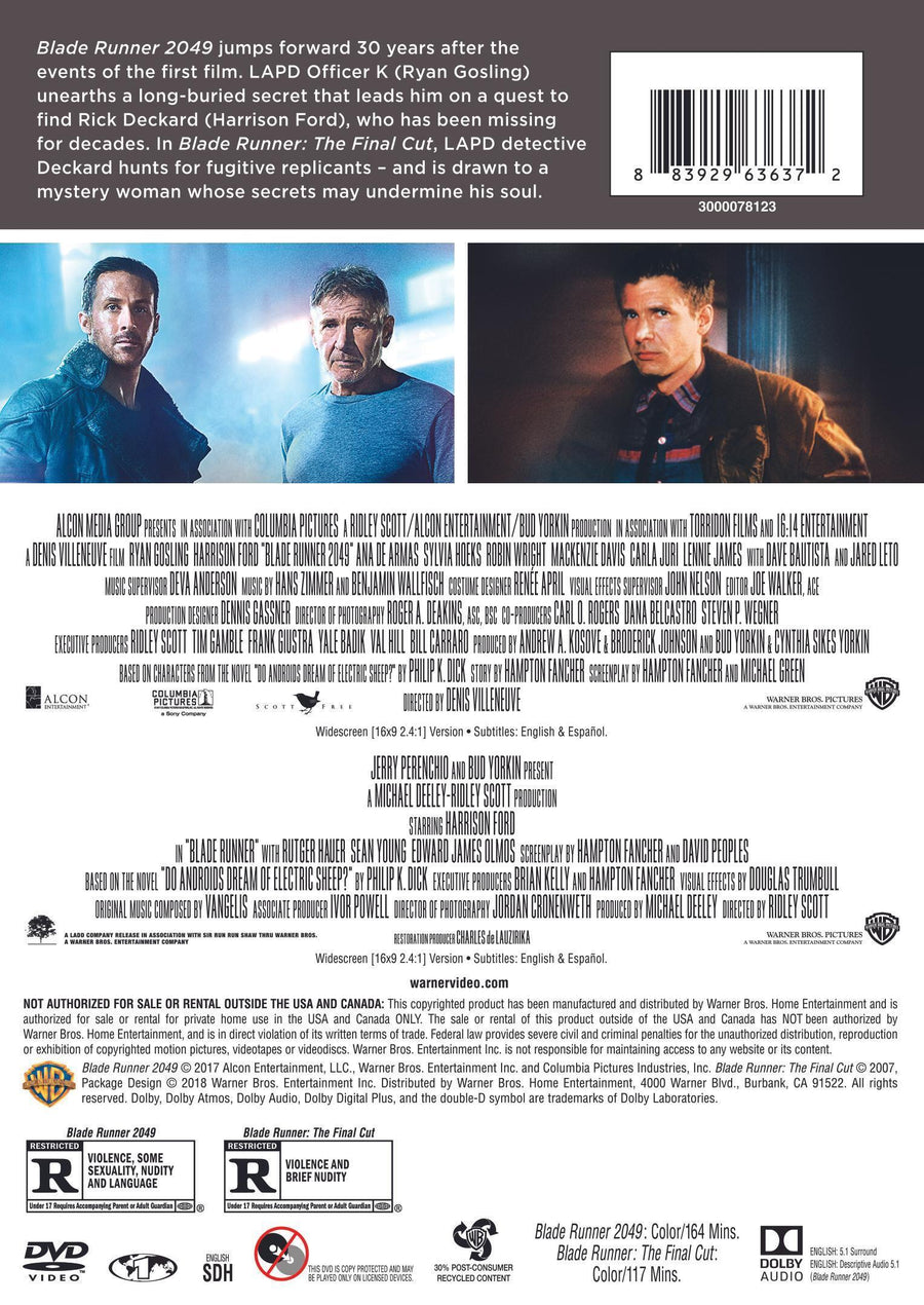 Blade Runner: The Final Cut/Blade Runner 2049 [DVD]
