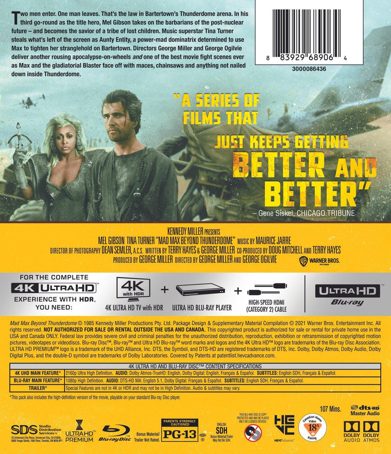 Mad Max: Beyond Thunderdome (4K Ultra HD + Blu-ray) [UHD]
