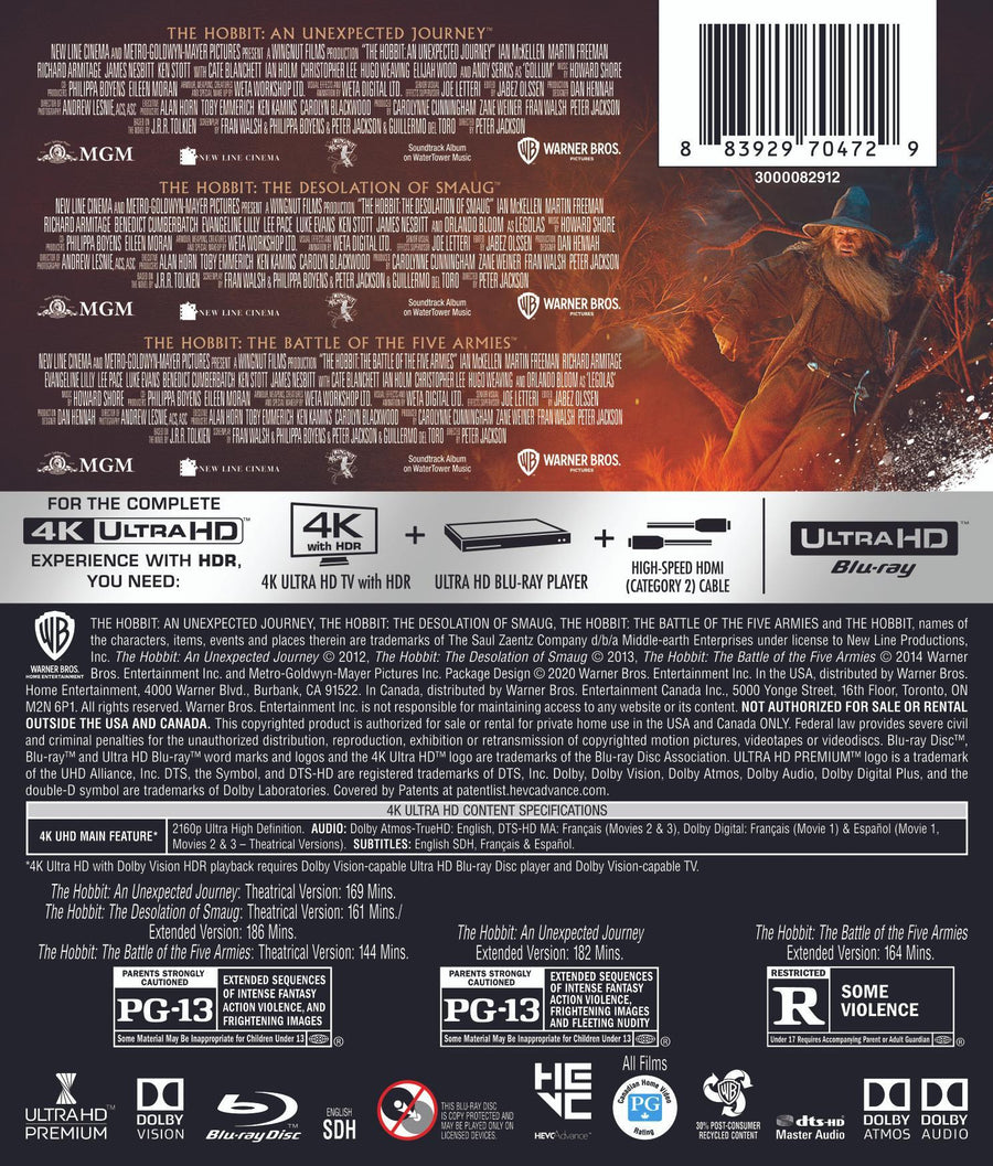 The Hobbit: Trilogy (4K Ultra HD) [UHD]