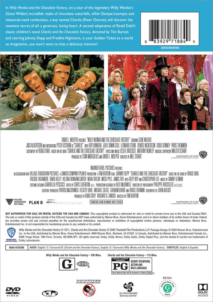 Willy Wonka and the Chocolate Factory/Charlie and The... [DVD]