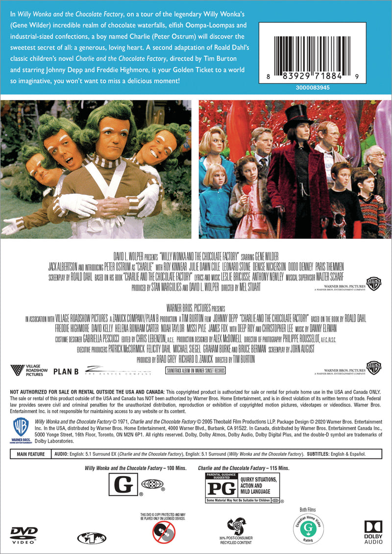 Willy Wonka and the Chocolate Factory/Charlie and The... [DVD]