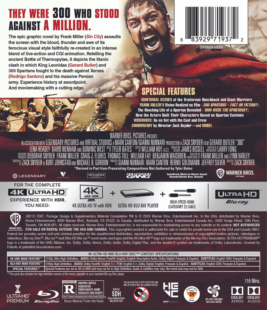 300 (4K Ultra HD + Blu-ray) [UHD]