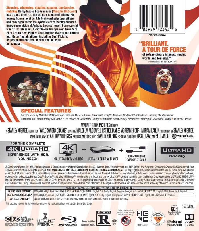A Clockwork Orange (4K Ultra HD + Blu-ray) [UHD]