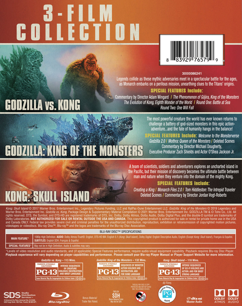 Godzilla/Godzilla: King of the Monsters/Kong: Skull Island (Box Set) [Blu-ray]