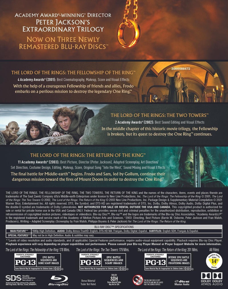 The Lord of the Rings Trilogy (Remastered Box Set) [Blu-ray]