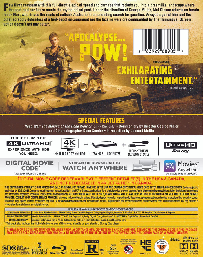 Mad Max 2 (4K Ultra HD + Blu-ray) [UHD]