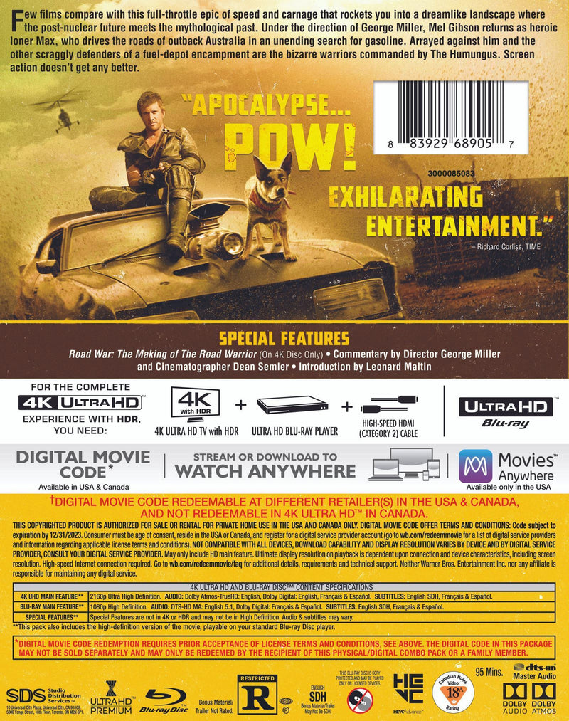 Mad Max 2 (4K Ultra HD + Blu-ray) [UHD]