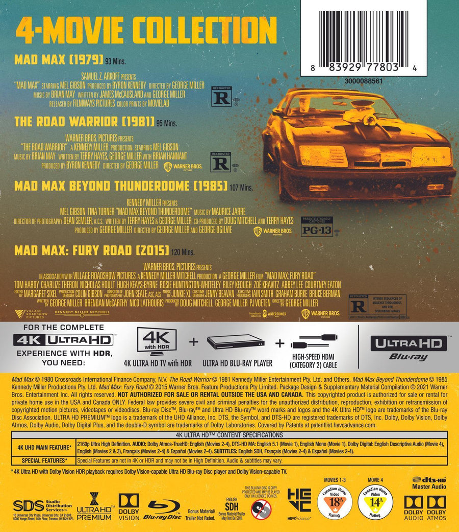 Mad Max Anthology (4K Ultra HD + Blu-ray) [UHD]
