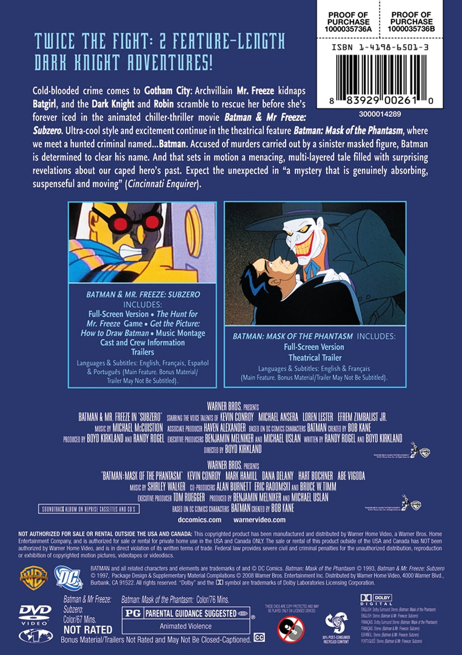 Batman: Mask of Phantasm Batman and Mr. Freeze: Sub Zero [DVD]