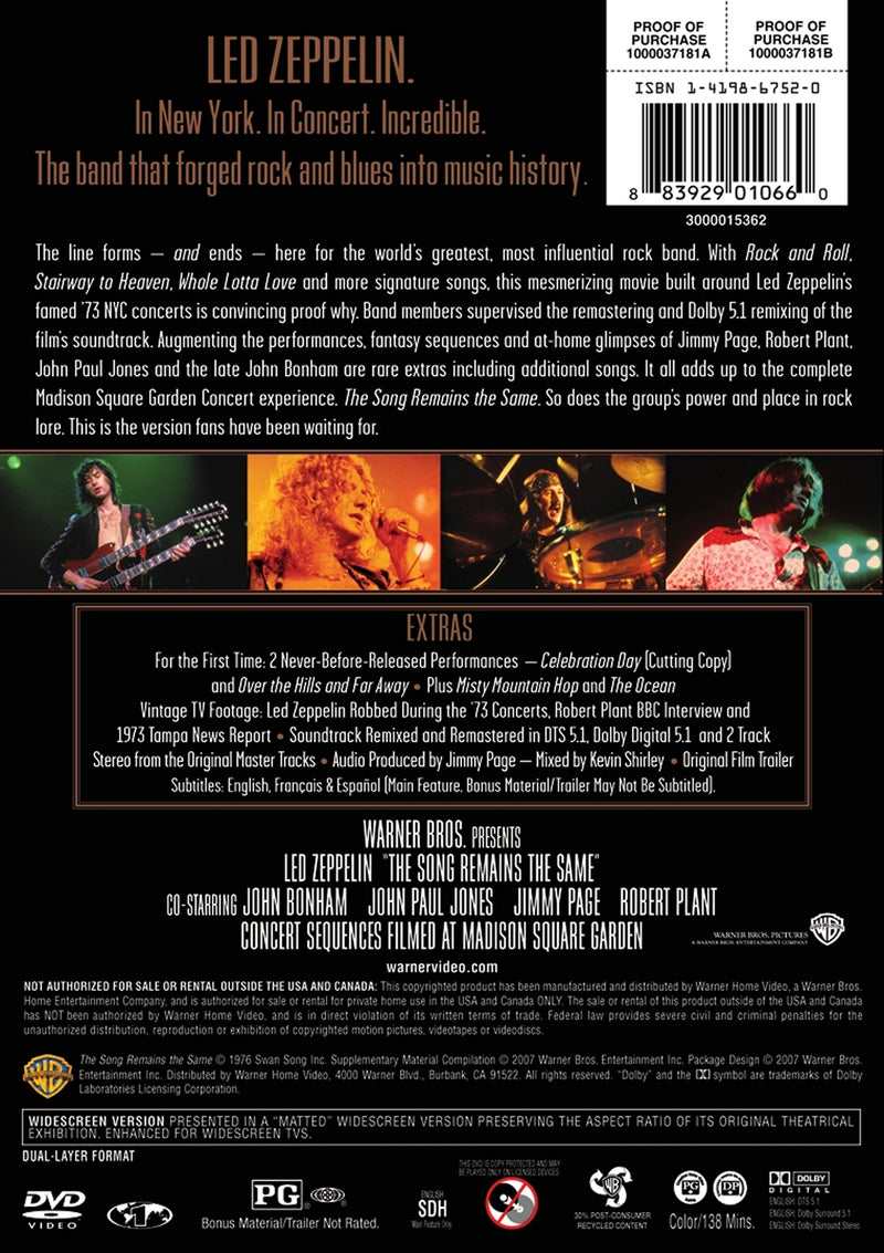 Led Zeppelin: The Song Remains the Same SE [DVD]