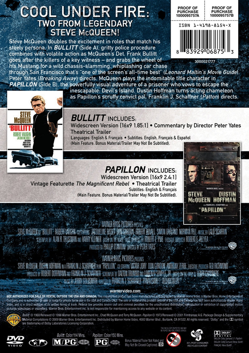 Bullitt/Papillon (DBFE/DVD) (Tough Guy) [DVD]