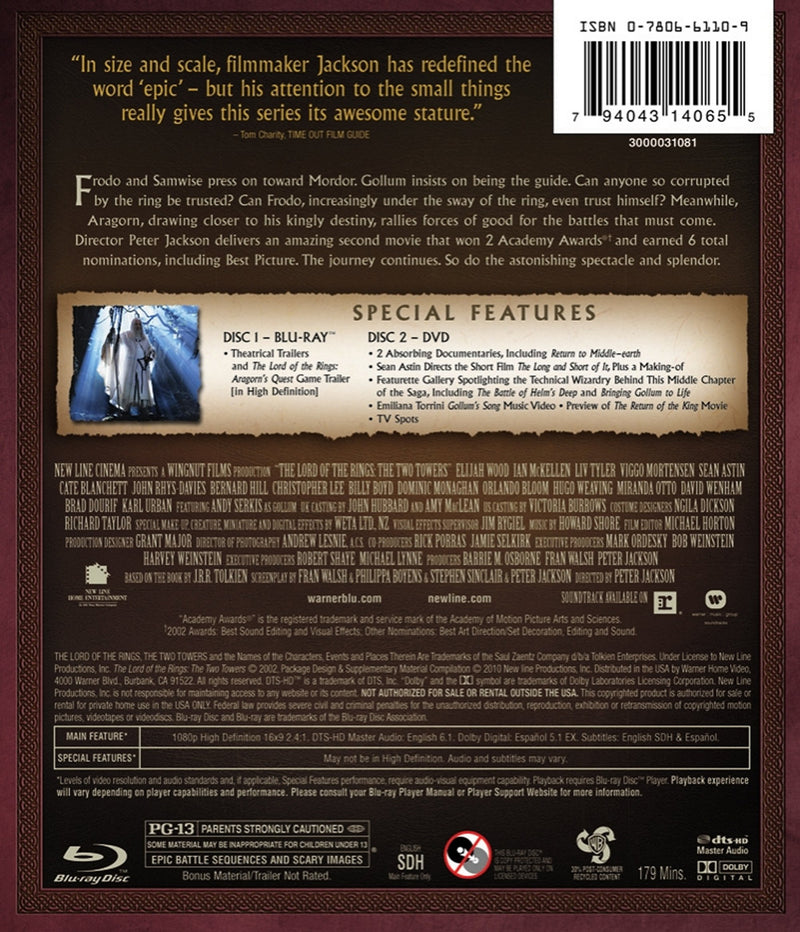 Lord of the Rings: The Two Towers [Blu-Ray]