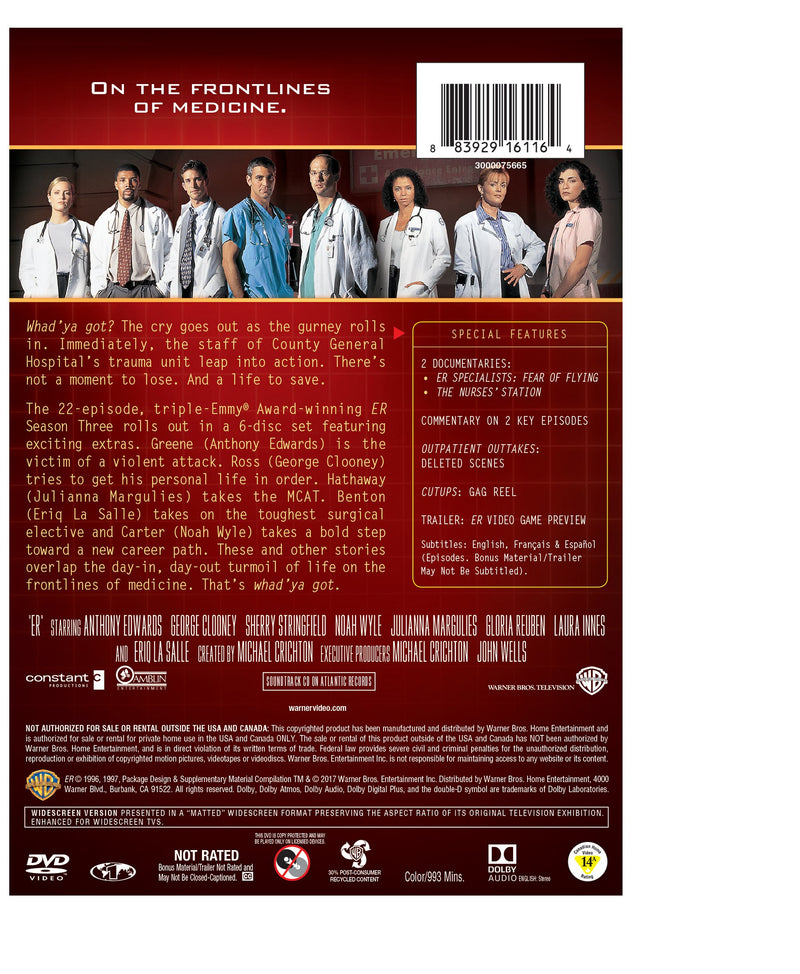 ER: The Complete Third Season [DVD]