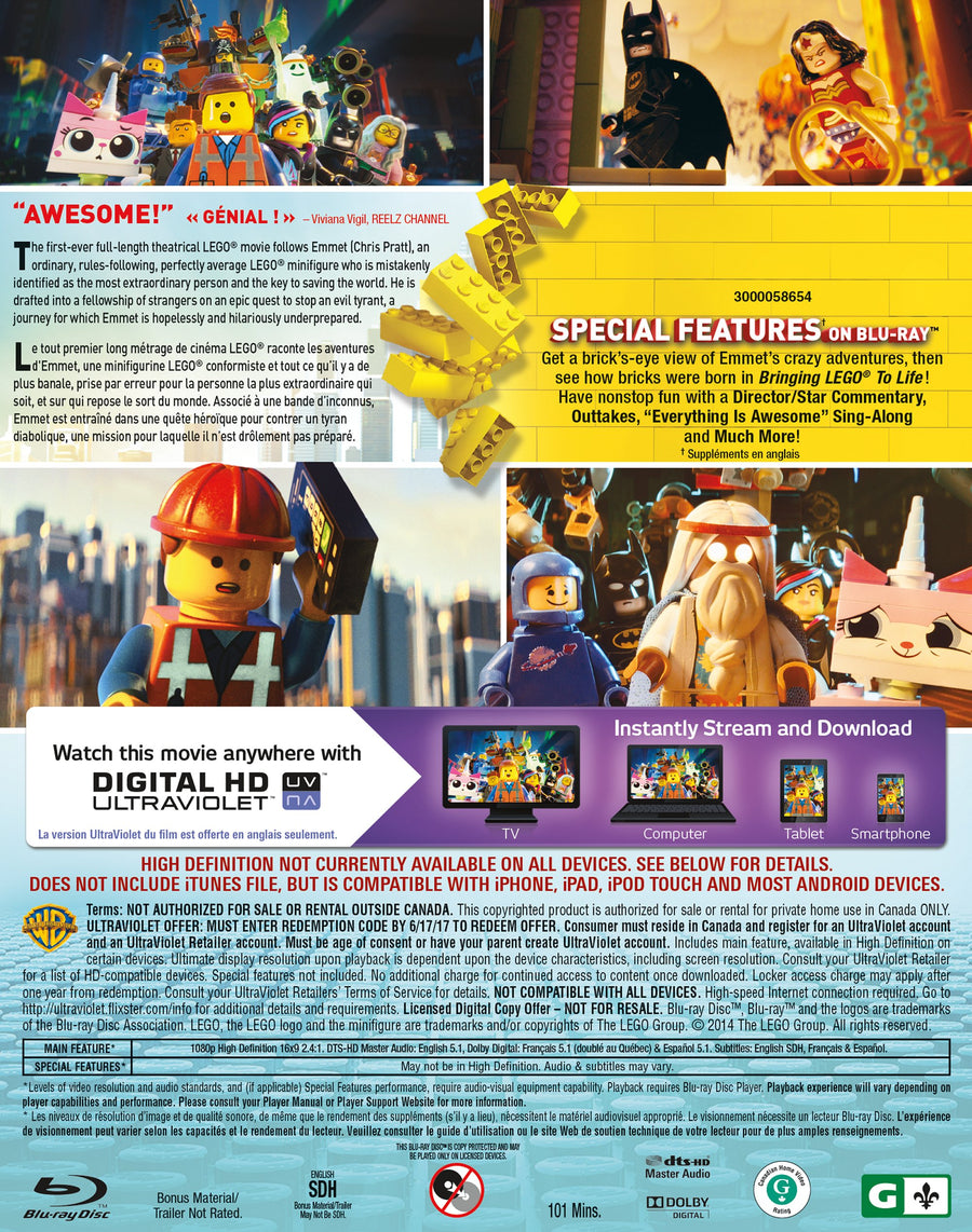 The Lego Movie / Le Film Lego [Blu-Ray]