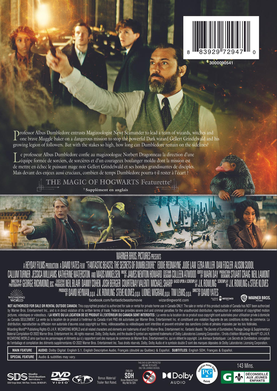 Fantastic Beasts: Secrets of Dumbledore [DVD]